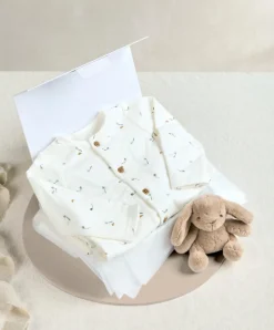 0-3 m Kite Print All In One & Small Beanie Bunny Gift Box