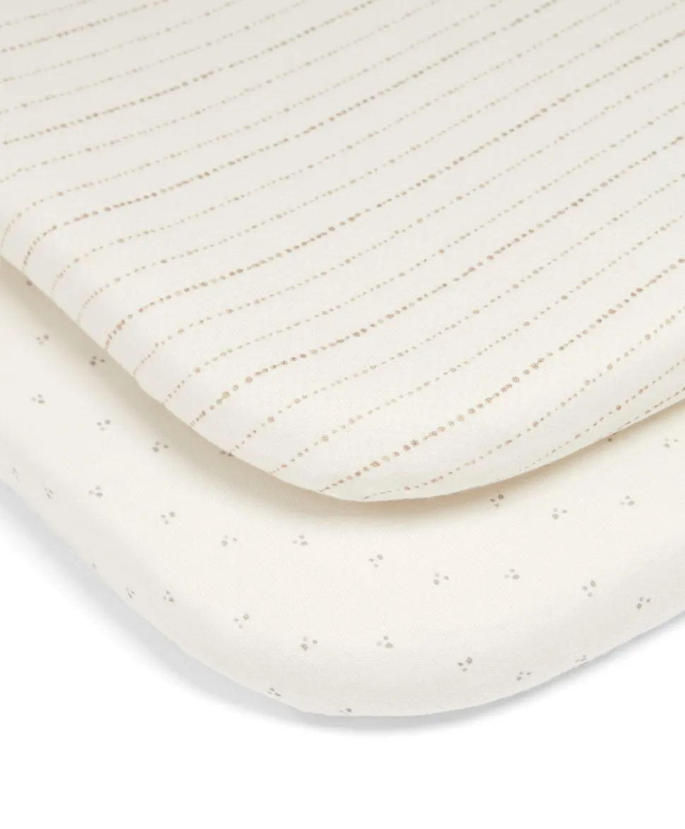 2 Pack Lua Bedside Crib Sheets - Oatmeal