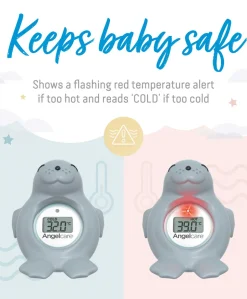 Angelcare Happy Seal Baby Bath & Room Thermometer - Grey