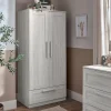 Atlas 2 Door Nursery Wardrobe with Storage Drawer - Nimbus White