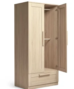 Atlas 3 Piece Convertible Cot Range with Dresser Changer & Wardrobe - Light Oak