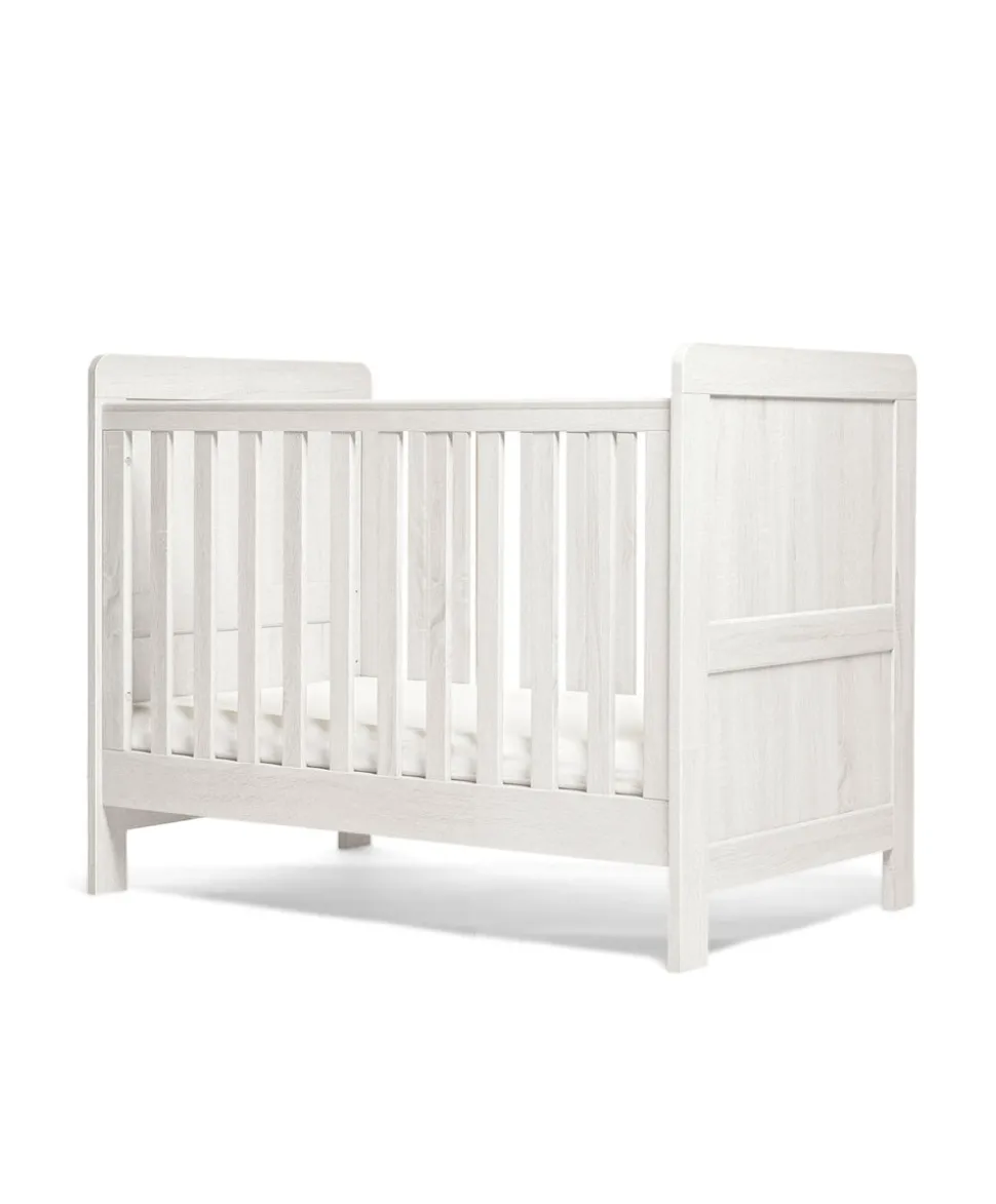 Atlas 3 Piece Convertible Cot Range with Dresser Changer & Wardrobe - White