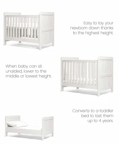 Atlas 2 Piece Convertible Cot Set with Dresser Changer - White