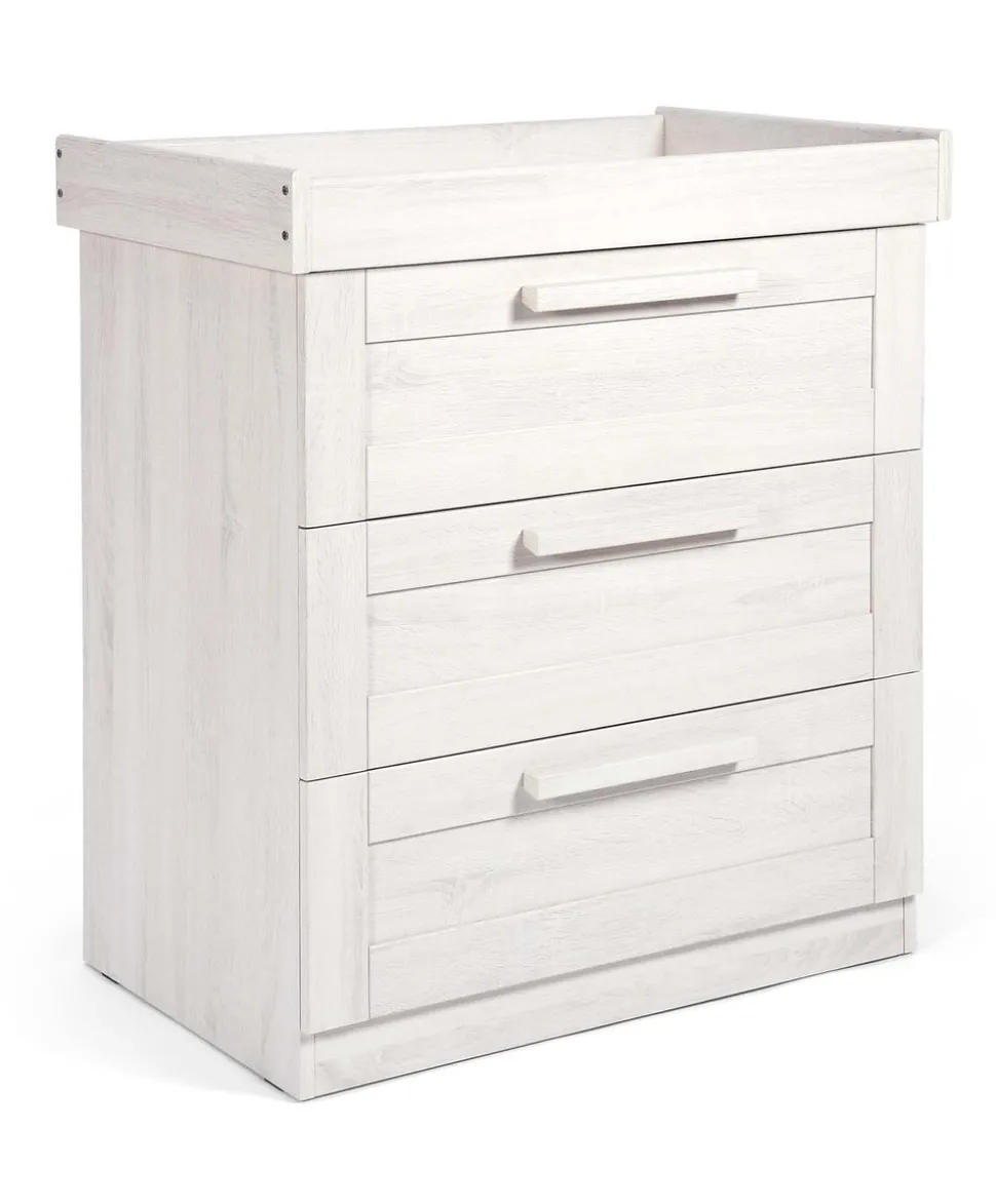 Atlas 2 Piece Convertible Cot Set with Dresser Changer - White