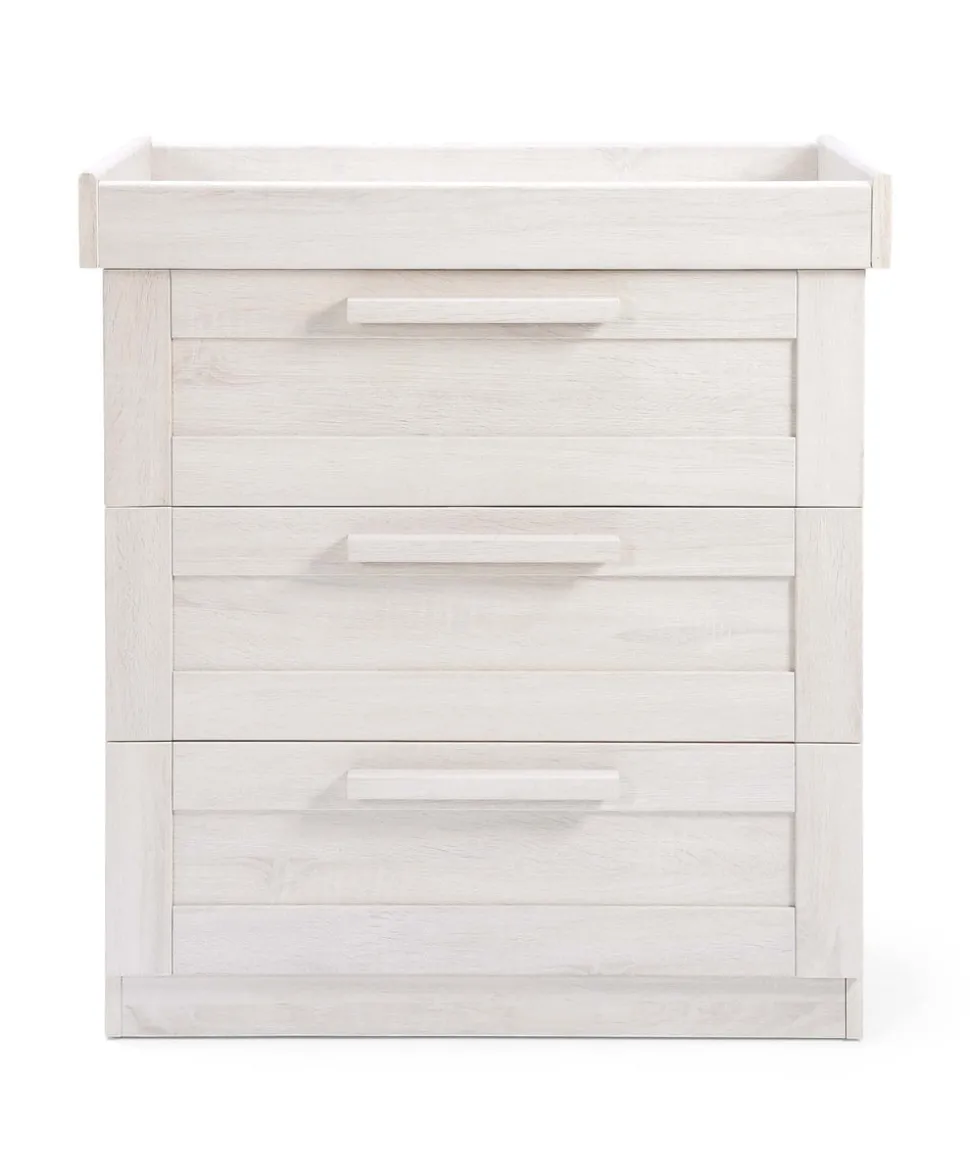 Atlas 2 Piece Convertible Cot Set with Dresser Changer - White