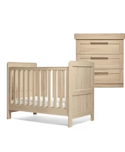 Atlas 2 Piece Convertible Cot Set with Dresser Changer - Light Oak