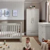 Atlas 3 Piece Cotbed Range with Dresser Changer & Wardrobe - Nimbus White