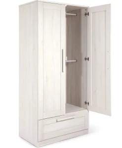 Atlas 3 Piece Cotbed Range with Dresser Changer & Wardrobe - Nimbus White