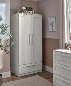 Atlas 3 Piece Cotbed Range with Dresser Changer & Wardrobe - Nimbus White
