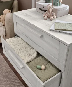 Atlas 3 Piece Cotbed Range with Dresser Changer & Wardrobe - Nimbus White