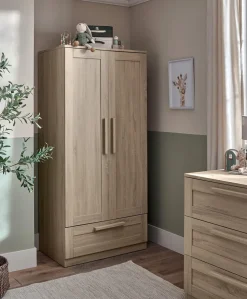 Atlas 3 Piece Cotbed Range with Dresser Changer & Wardrobe - Light Oak