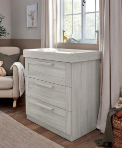 Atlas 2 Piece Cotbed Set with Dresser Changer - Nimbus White