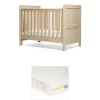 Atlas Convertible Cot Bundle with Essential Airflow Pocket Spring Cot Mattress - Oak