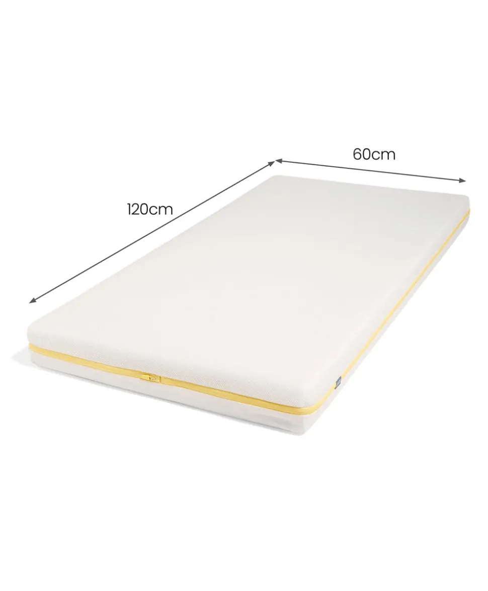 Atlas Convertible Cot Bundle with Essential Airflow Pocket Spring Cot Mattress - Oak