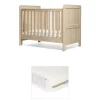 Atlas Convertible Cot Bundle with Premium Pocket Spring Cot Mattress - Oak