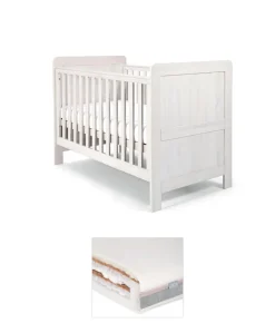 Atlas Cotbed & Luxury Hybrid Twin Mattress Bundle - Nimbus White