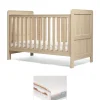 Atlas Cotbed & Luxury Hybrid Twin Mattress Bundle - Light Oak
