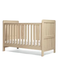 Atlas Cotbed & Luxury Hybrid Twin Mattress Bundle - Light Oak