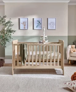 Atlas Cotbed & Premium Pocket Spring Mattress Bundle - Light Oak