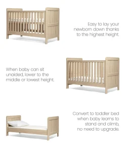Atlas Cotbed Bundle (4 Piece) - Light Oak