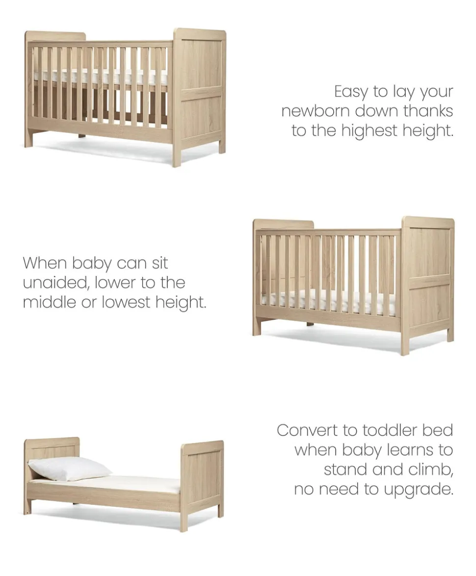 Atlas Cotbed Bundle (4 Piece) - Light Oak