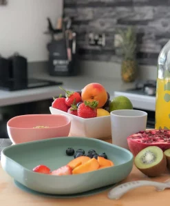Béaba 4 Piece Silicone Meal Set - Eucalyptus