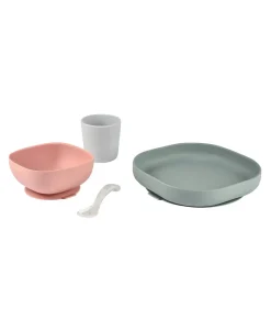 Béaba 4 Piece Silicone Meal Set - Eucalyptus