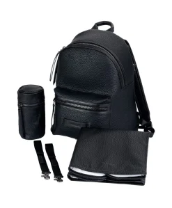 Bababing Luca Vegan Leather Changing Backpack – Black