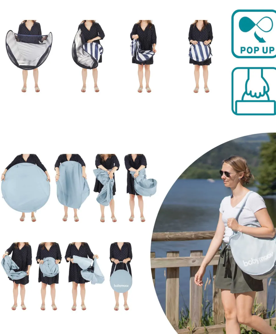 Babymoov Aquani Anti-UV Tent, Paddling Pool & Playpen UPF 50+ - Mariniere