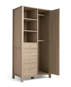 Barton 3 Piece Cotbed Range with Dresser Changer & Wardrobe - Natural/Oak