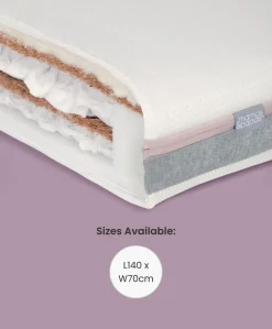 Barton Cotbed With Luxury Hybrid Twin Cotbed Mattress Bundle - Natural/Oak
