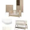 Barton Nursery Bundle With Lua Bedside Crib (6 Piece) - Natural/Oak