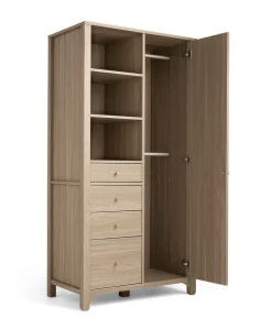 Barton Nursery Bundle With Lua Bedside Crib (6 Piece) - Natural/Oak