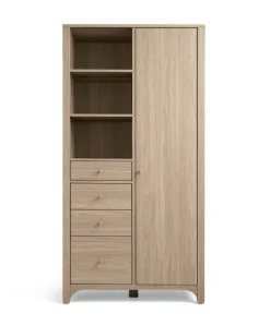 Barton Nursery Bundle With Lua Bedside Crib (6 Piece) - Natural/Oak