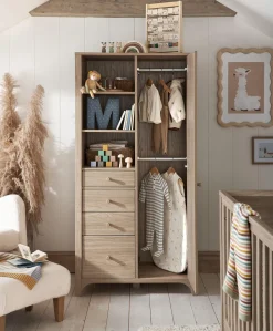 Barton Wardrobe - Natural/Oak