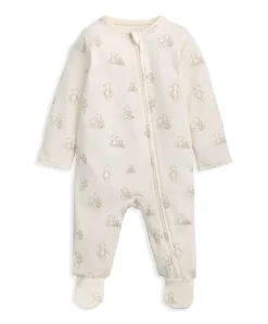 Bear Print All In One - Cream