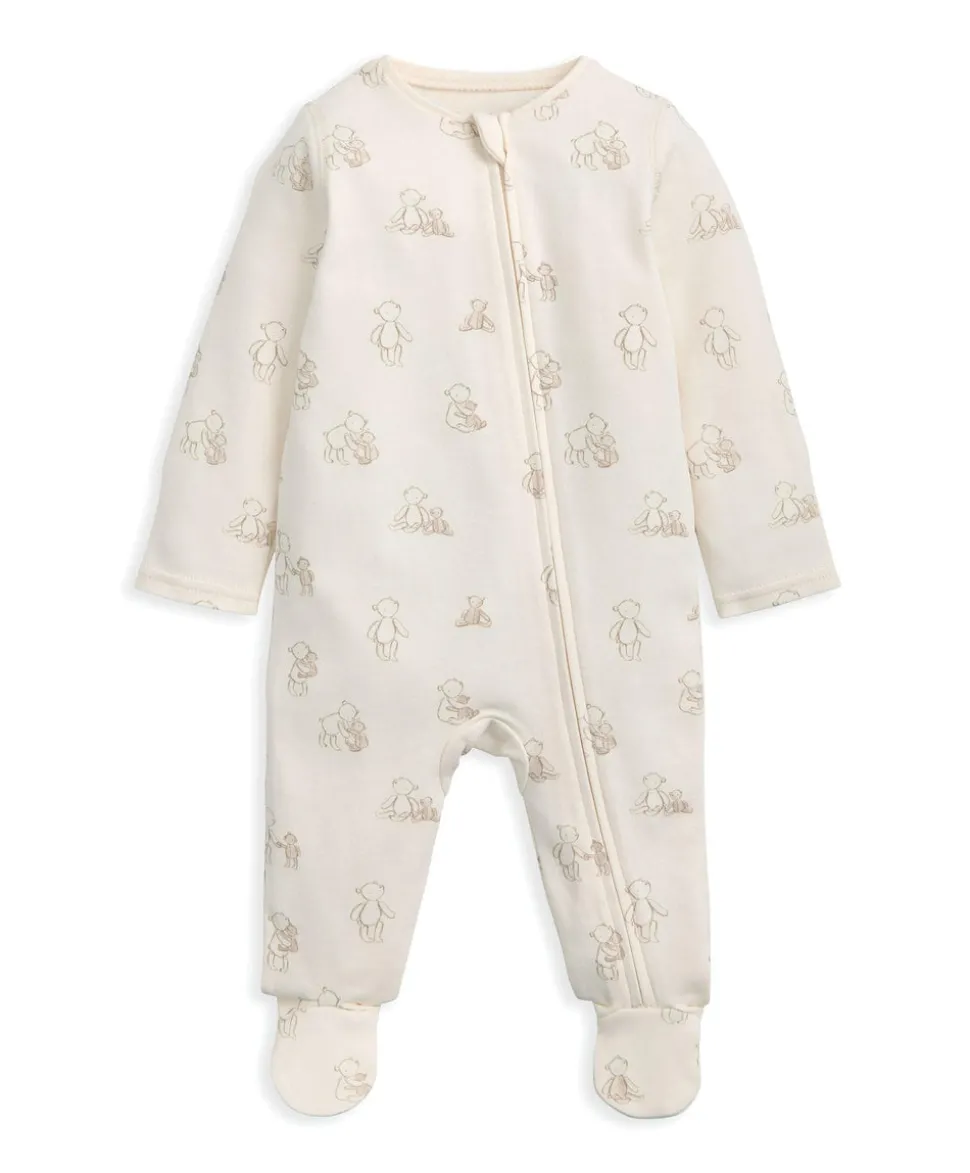 Bear Print All In One - Cream