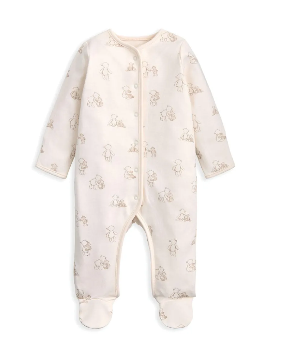 Bear Print All In Ones Bodysuit & Hat Set (4 Pieces)