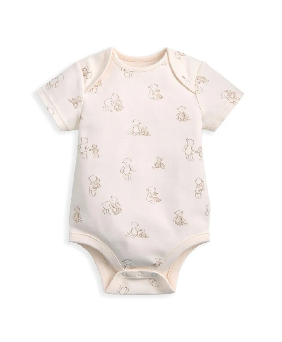 Bear Print All In Ones Bodysuit & Hat Set (4 Pieces)