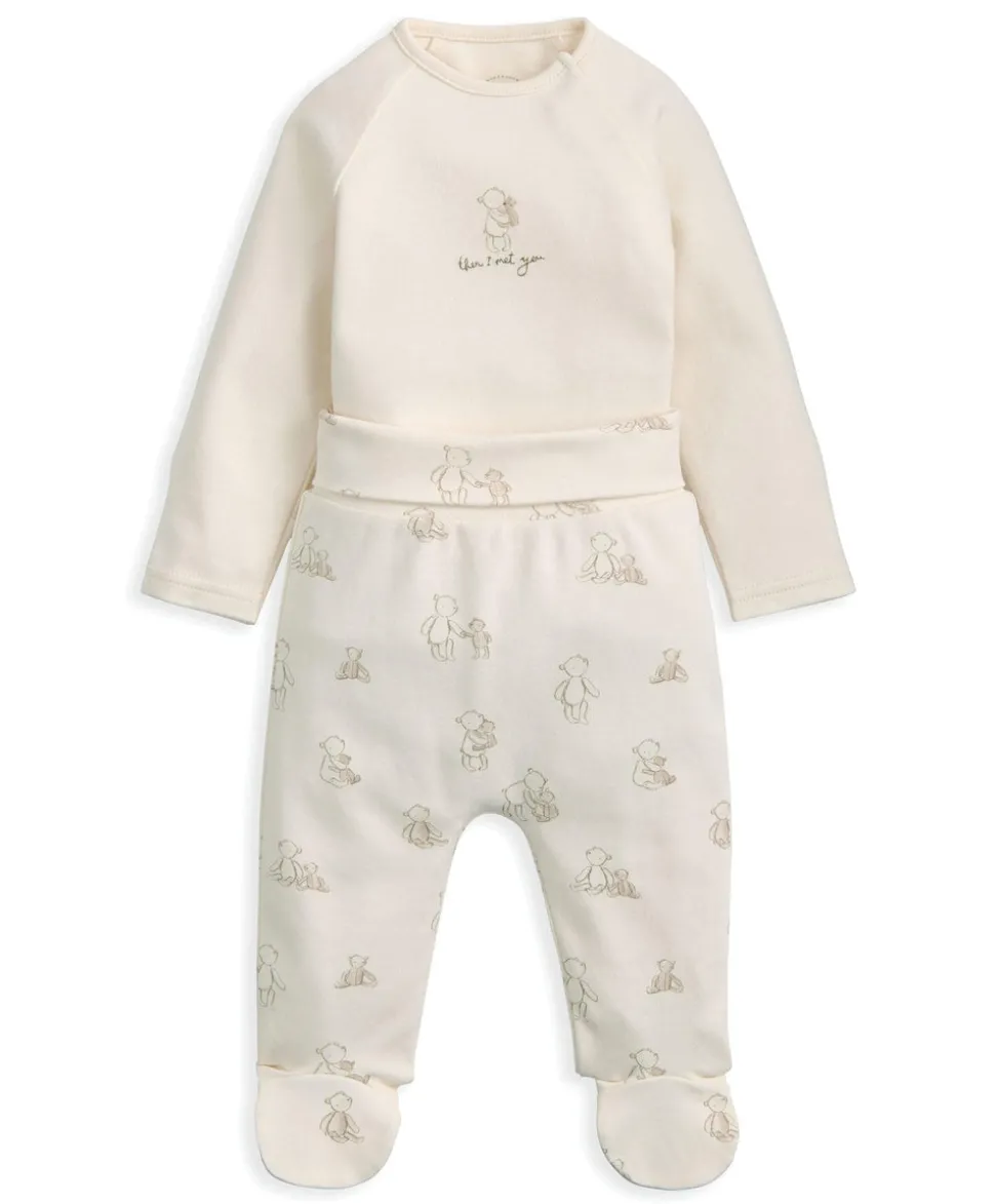 Bear Print Bodysuit & Bottoms Set (2 Pieces)