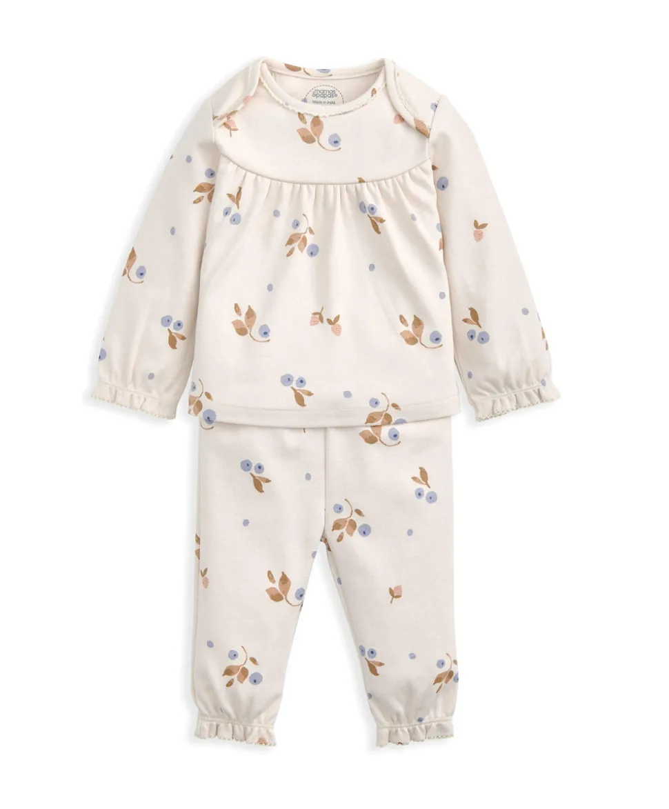 Berry Print Pyjamas & Small Beanie Bunny Gift Box
