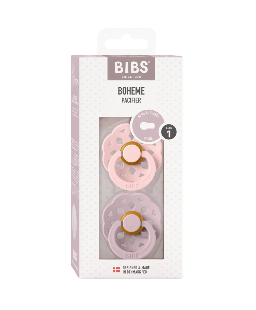 BIBS Boheme Dummies Size 1 (2 pack) - Blossom/Dusky Lilac