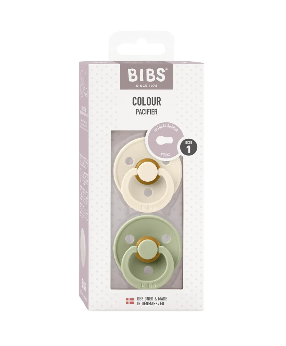 BIBS Colour Dummies 2 Pack Size 1 - Ivory/Sage