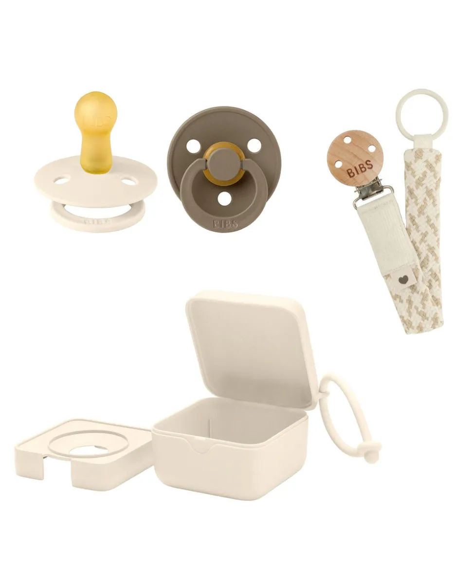 BIBS Dummies Bundle Size 1 (3 Pieces) – Dark Oak/Ivory