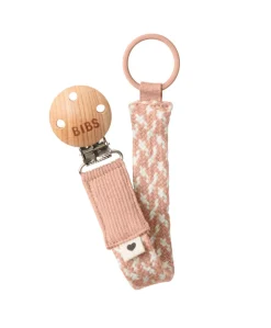 BIBS Dummy Clip Braided - Ivory/Blush