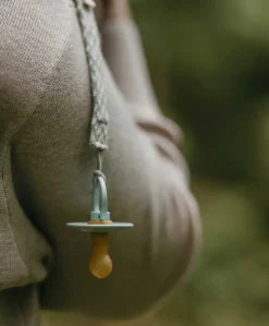 BIBS Dummy Clip Braided - Sage/Ivory