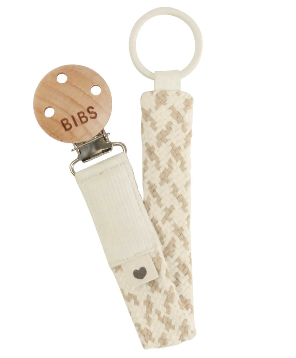 BIBS Dummy Clip Braided - Ivory/Vanilla