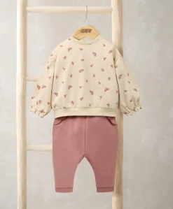 Blooming Rose Sweatshirt & Joggers Set (2 Pieces) - Pink