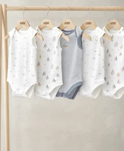 Bodysuits (Pack of 5) - Nautical Print