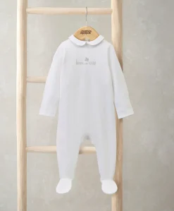Born in 2026 Embroidered All In One – White